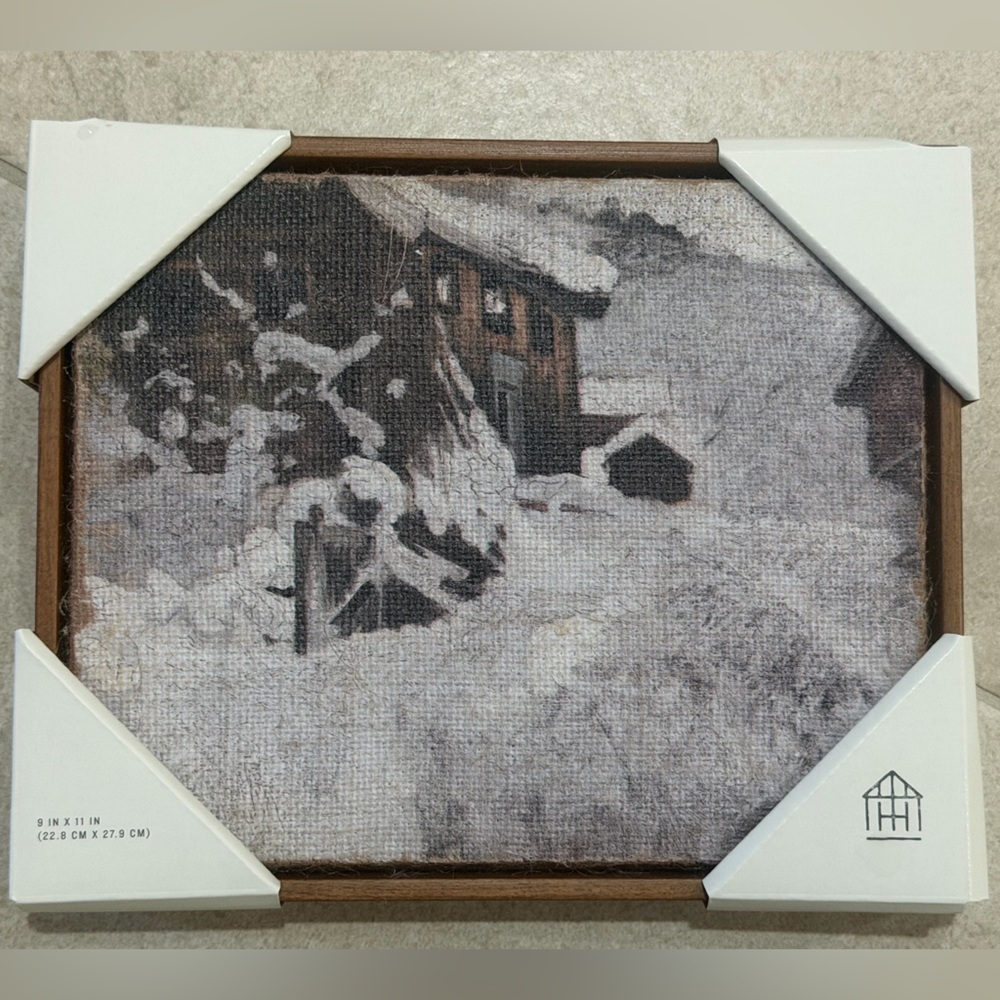 Hearth & Hand snowy cabin canvas